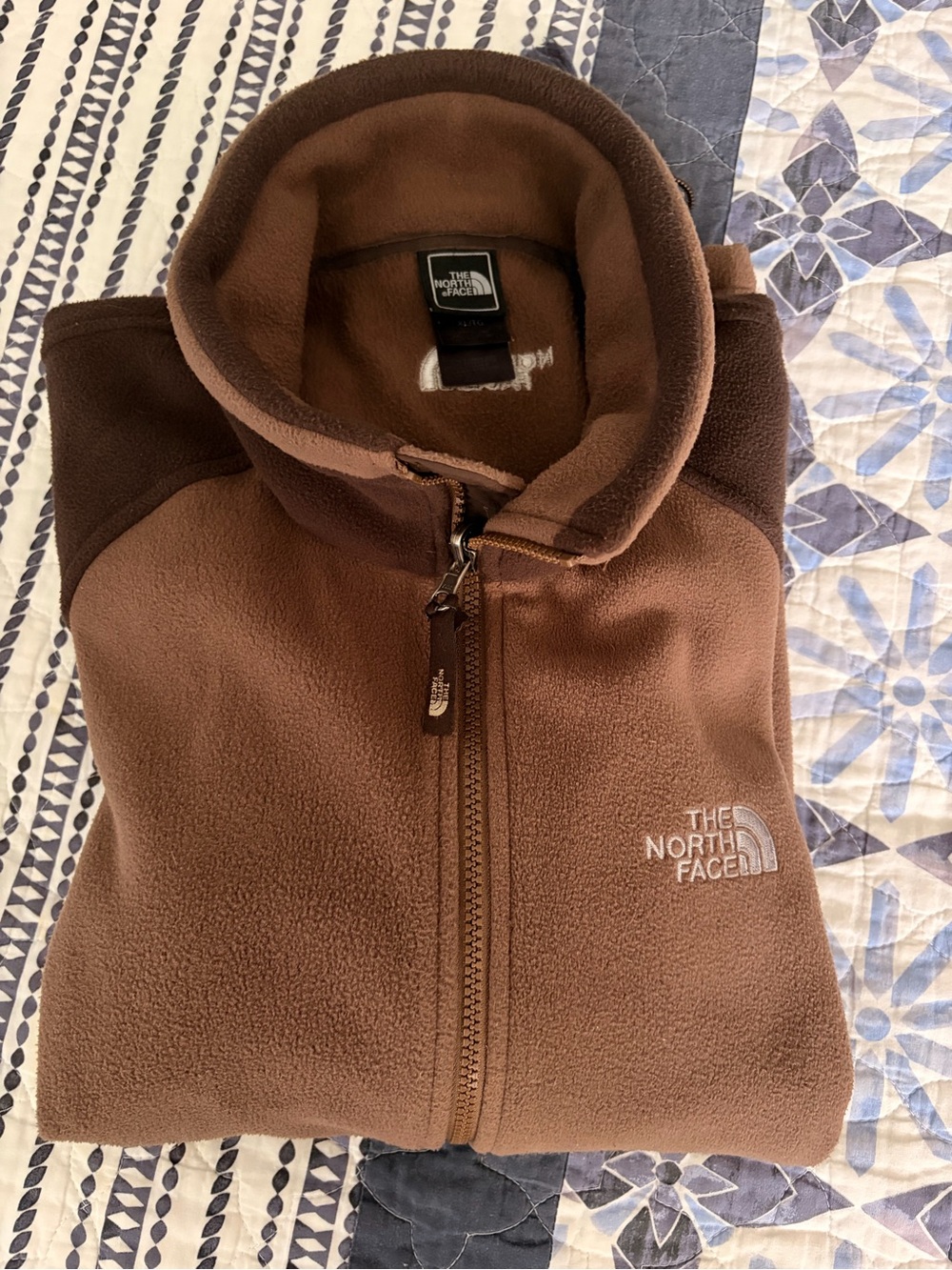 The North Face Mens Brown Two-Tone Fleece Jacket